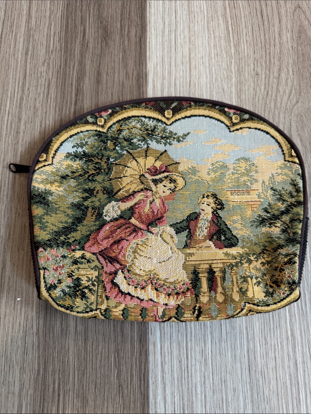Vintage Tapestry Cosmetic Bag in Multicolor